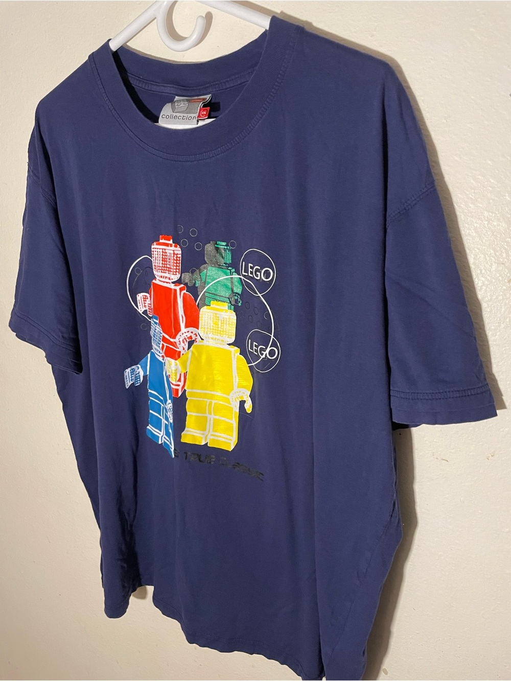Lego Navy Short Sleeve Tee with Red Yellow Green Minifigure Print